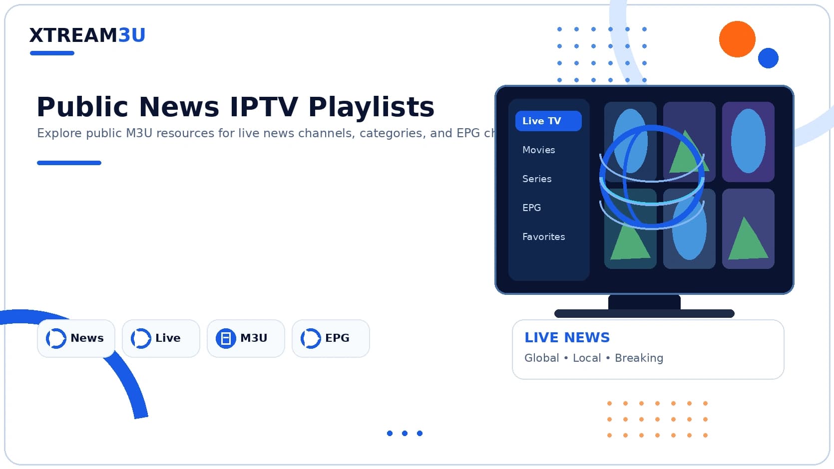 Public news playlists — illustrated directory cover