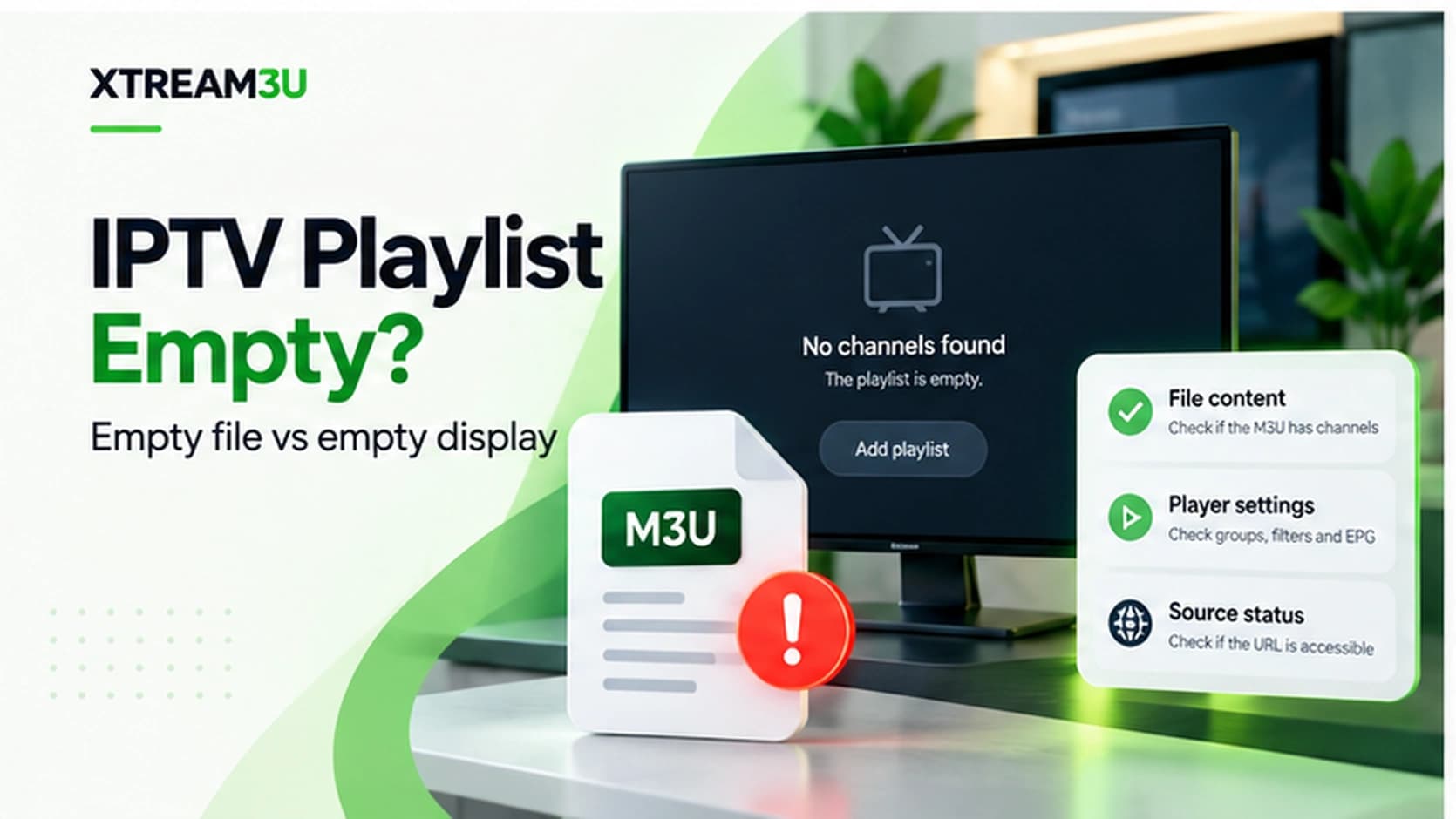 IPTV playlist empty? Empty file vs empty display — illustrated guide cover
