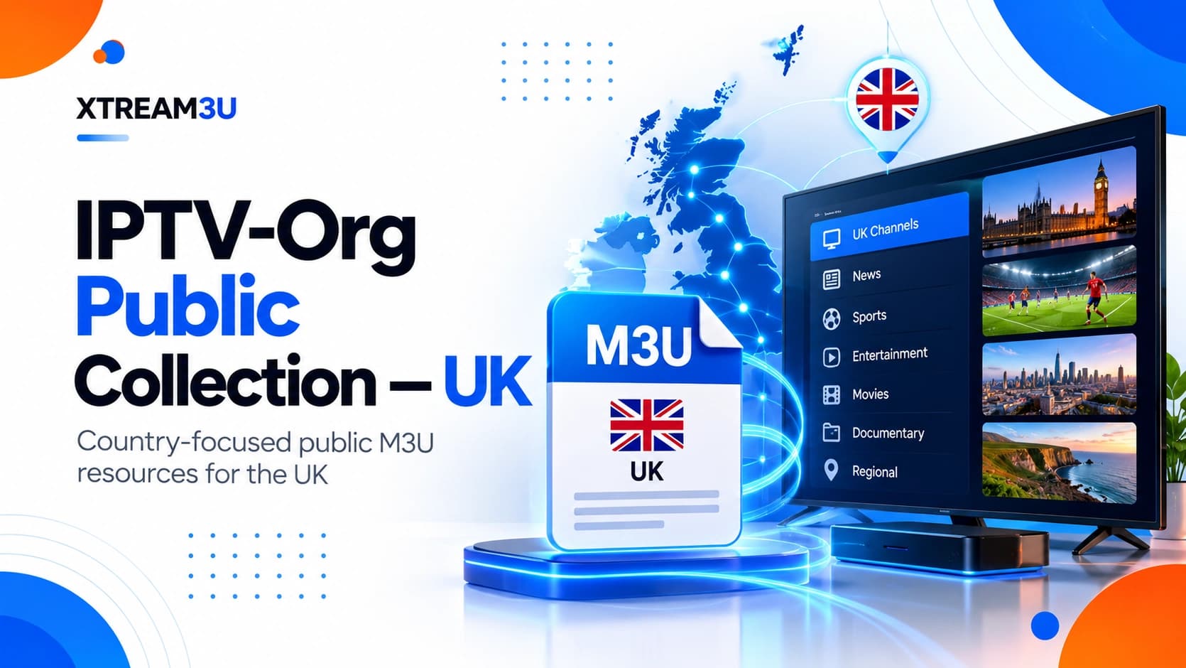 IPTV-Org Public Collection — UK — illustrated directory cover